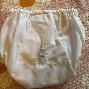 Embroidered Easter Diaper cover with cute blue bunny